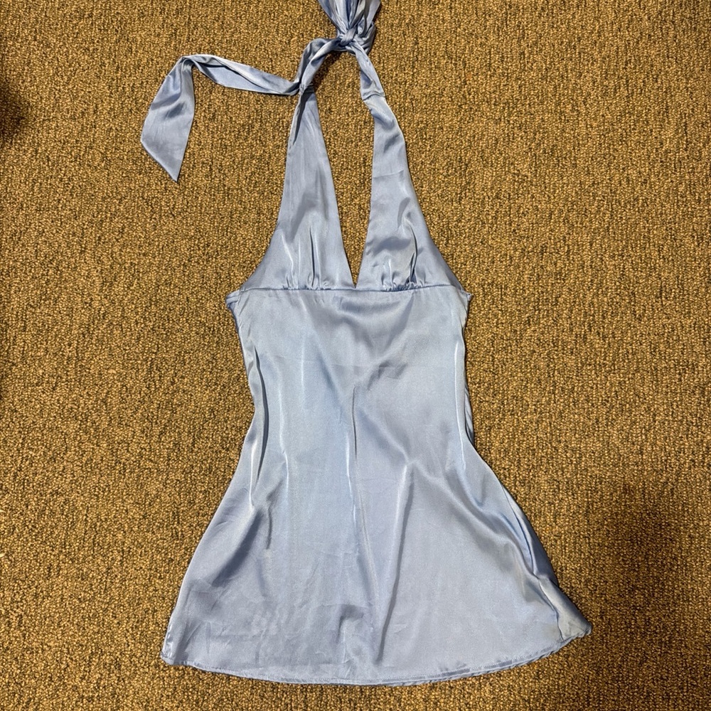 SHEIN Light Blue Satin Fabric